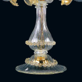 "Anja" Murano tischleuchte  - 5 flammig - transparent und gold
