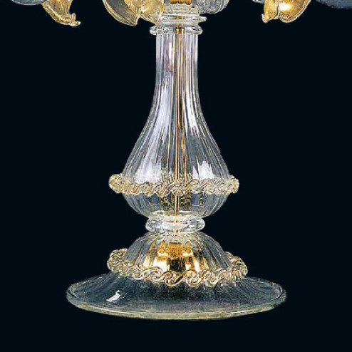 "Anja" lampara de sobremesa de Murano - 5 luces - transparente y oro