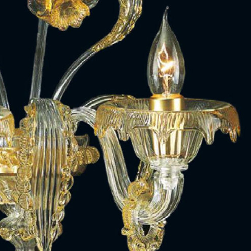 "Sherice" applique en verre de Murano - 2 lumières  - transparent et ambre