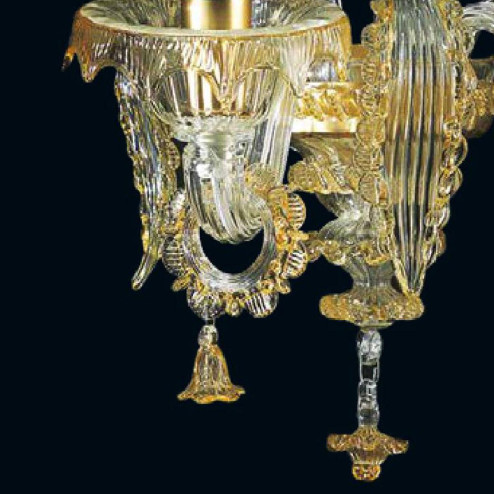 "Sherice" applique en verre de Murano - 2 lumières  - transparent et ambre