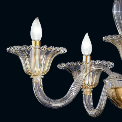 "Tish" Murano glass chandelier - 5 lights - gold