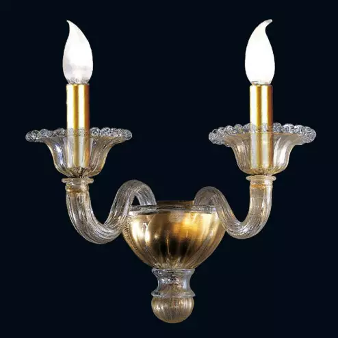 "Tish" Murano glas wandleuchte - 2 flammig - gold