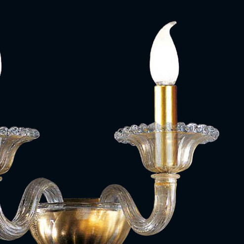 "Tish" applique en verre de Murano - 2 lumières - or