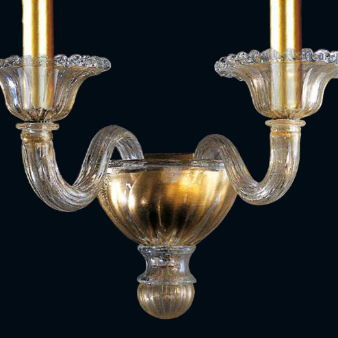 "Tish" Murano glass sconce - 2 lights - gold