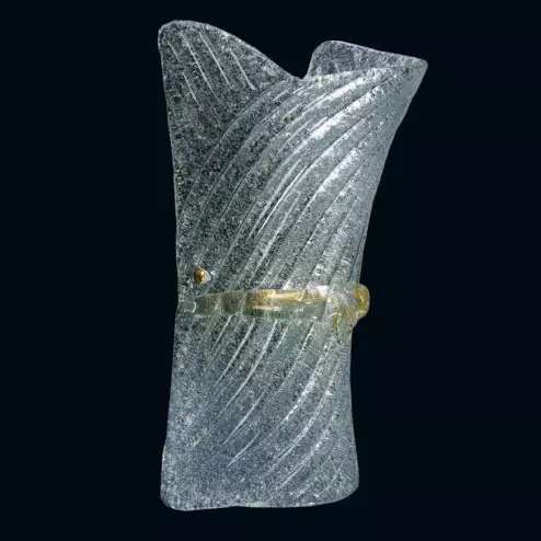"Shaunda" Murano glass sconce - 2 lights - transparent and gold