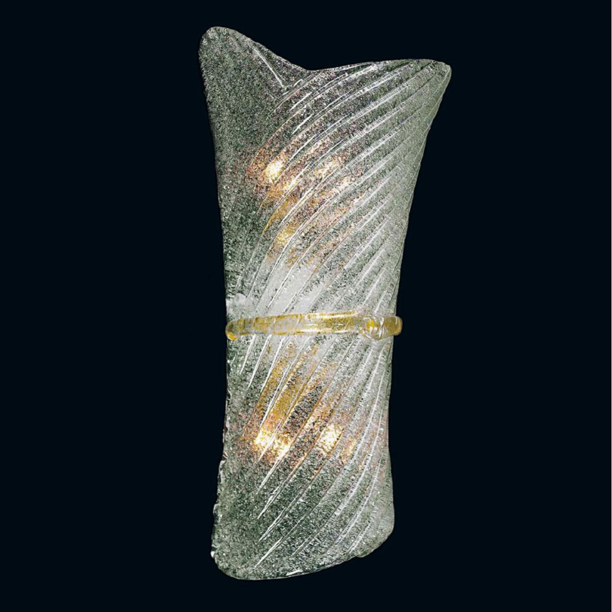 "Marion" Murano glass sconce - 4 lights - transparent and gold