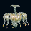 "Isela" lampara de techo de Murano - 3 luces - transparente y oro