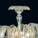 "Isela" lampara de techo de Murano - 3 luces - transparente y oro