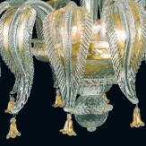 "Isela" plafonnier en verre de Murano - 3 lumières - transparente et or