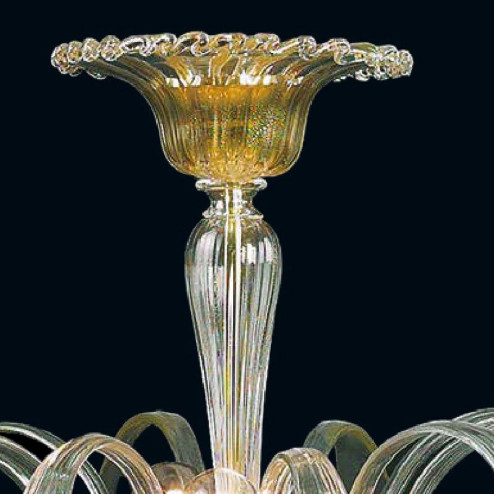 "Jeannetta" Murano glass ceiling light - 3 lights - transparent and gold