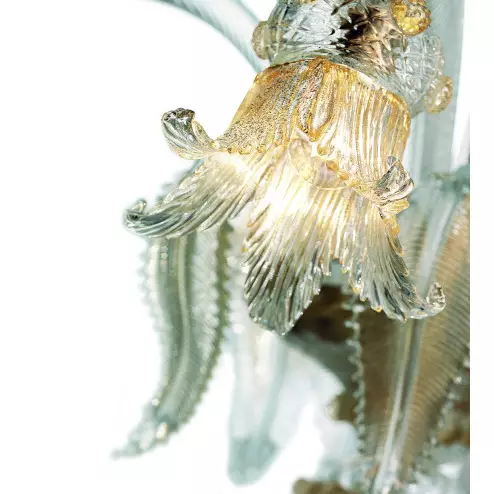 Fenice 2 lights Murano sconce transparent gold color
