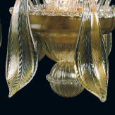"Jeannetta" lampara de techo de Murano - 3 luces - transparente y oro