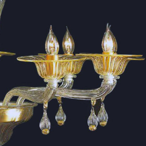 "Noreen" Murano glas Kronleuchter - 9 flammig - transparente und gold