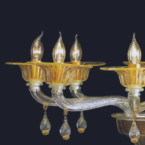 "Noreen" lampara de araña de Murano - 9 luces - transparente y oro