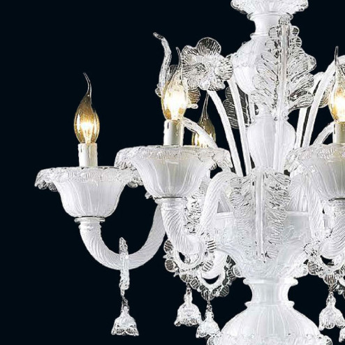 "Zenia" lampara de araña de Murano -12+6 luces - blanco
