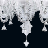 "Zenia" lampara de araña de Murano -12+6 luces - blanco