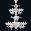 "Johan" Murano glas Kronleuchter - 8+4 flammig - weiß