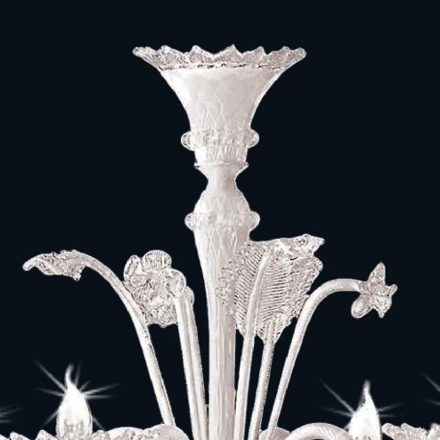 "Johan" lustre en cristal de Murano - 8+4 lumières - blanc
