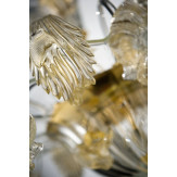 Flora 6 flammig Murano Kronleuchter - transparente Gold Farbe 