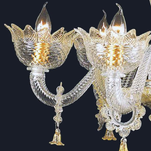 "Zoraida" Murano glas Kronleuchter - 6 flammig - transparent und gold