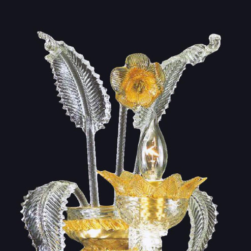 "Zoraida" Murano glass sconce - 1 light - transparent and amber