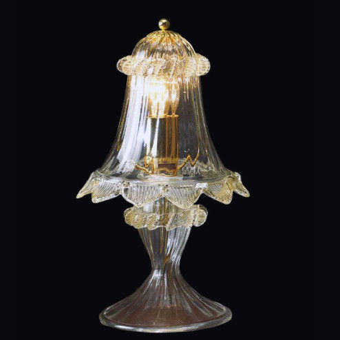 "Zoraida" lampe de chevet en verre de Murano - 1 lumière - transparent et or