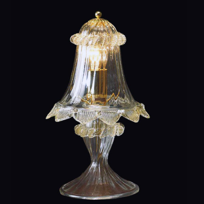 "Zoraida" lampara de mesita de noche de Murano - 1 luce - transparent y oro