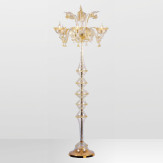 "Zoraida" lampara de pie de Murano - 6 luces - transparente y oro