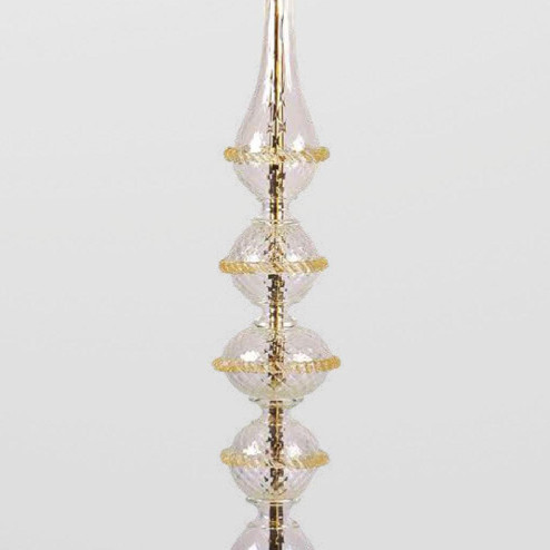 "Zoraida" luminaire en verre de Murano - 6 lumières - transparent et or