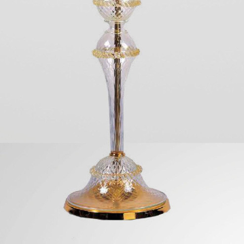 "Zoraida" Murano glass floor lamp - 6 lights - transparent and gold