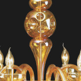 "Ramon" lampara de araña de Murano - 8 luces - ámbar