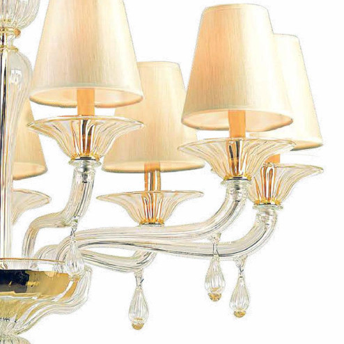 "Vernice" lampara de araña de Murano - 9 luces - transparente y oro