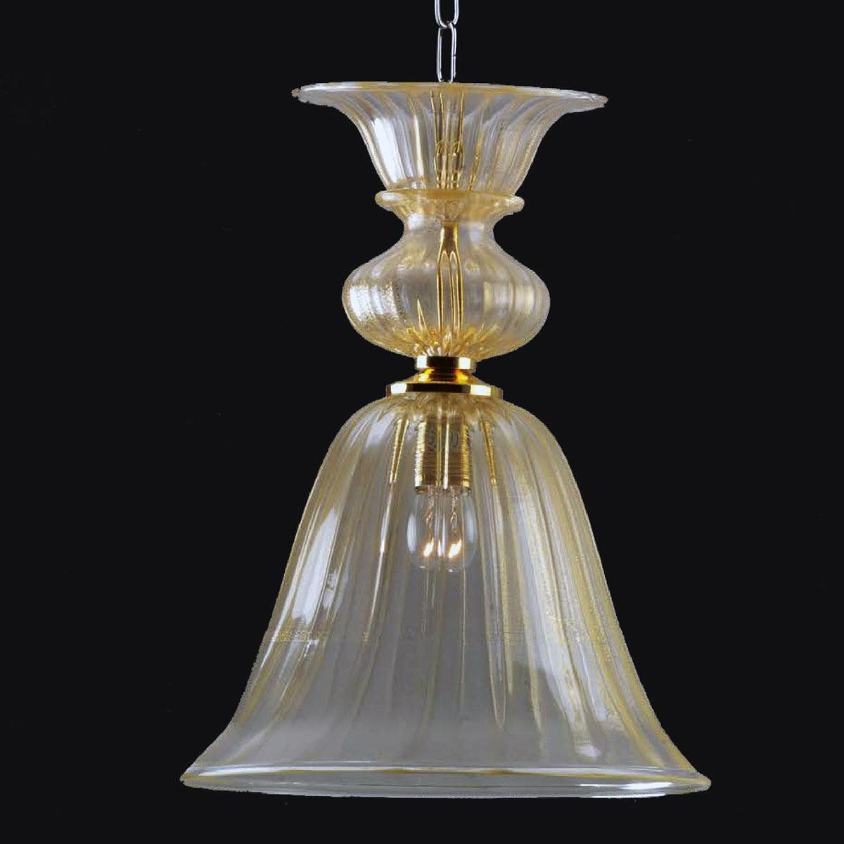 "Casimira" suspension en verre de Murano - 1 lumière - or
