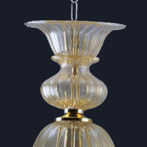 "Casimira" lámpara colgante en cristal de Murano - 1 luce - oro