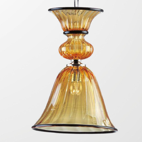 "Casimira" lámpara colgante en cristal de Murano - 1 luce - ámbar