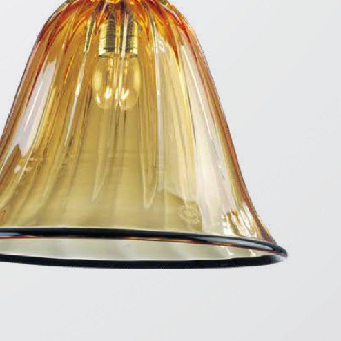"Casimira" suspension en verre de Murano - 1 lumière - ambre