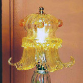 "Ellesse" Murano nachttischleuchte - 1 flammig -  transparent, bernstein und gold