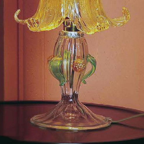 "Ellesse" lampe de chevet en verre de Murano - 1 lumière -  transparent, ambre et or