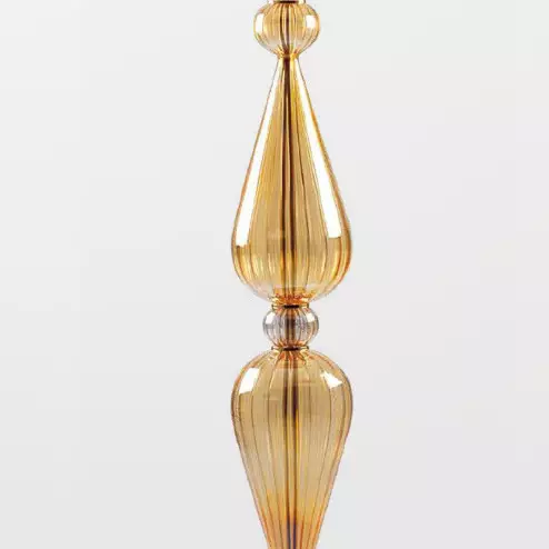 "Ethel" Murano glass floor lamp - 1 light - amber and gold