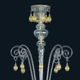 "Cassia" lampara de araña de Murano - 12+6 luces - transparent y oro