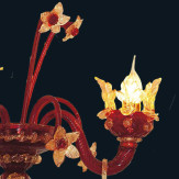 "Madeline" Murano glas wandleuchte - 2 flammig - rot und gold