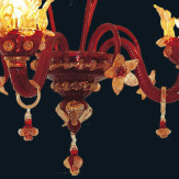 "Madeline" Murano glass sconce - 2 lights - red and gold