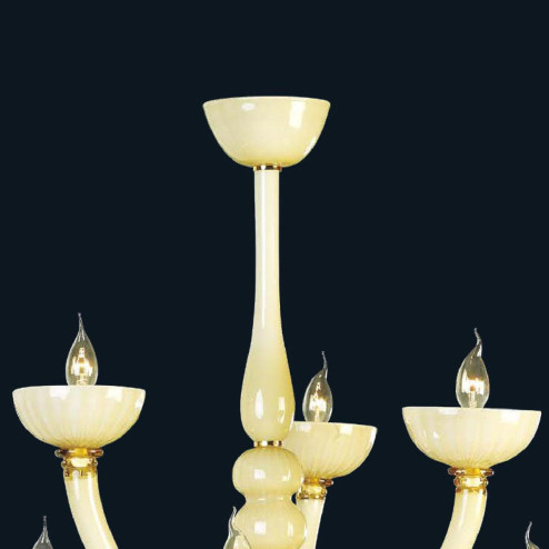 "Fateh" lustre en cristal de Murano - 6+3+3 lumière - blanc
