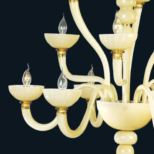 "Fateh" Murano glass chandelier - 6+3+3 lights - white