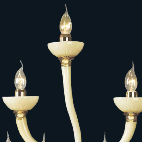 "Fateh" applique en verre de Murano - 3+2+1 lumières - blanc