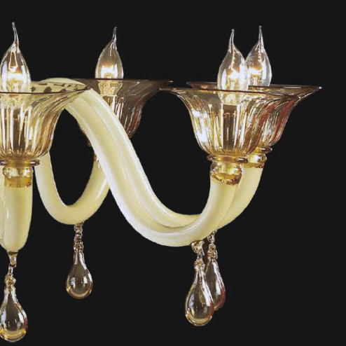 "Jaye" lustre en cristal de Murano - 8 lumières - blanc