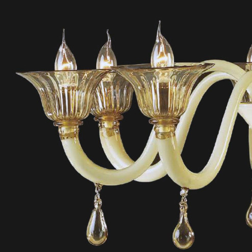 "Jaye" Murano glass chandelier - 8 lights -white
