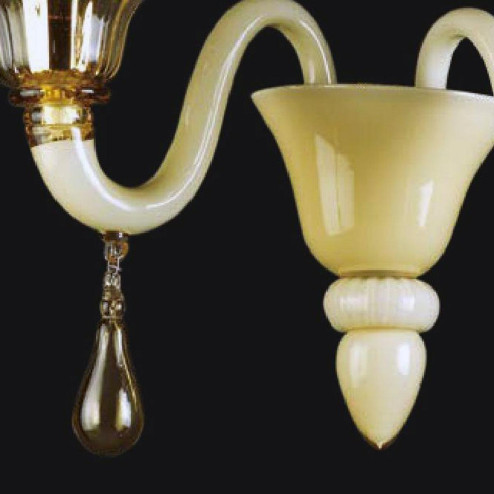 "Jaye" applique en verre de Murano - 2 lumières - blanc