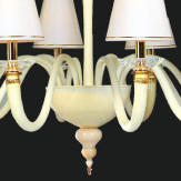 "Leanna" Murano glas Kronleuchter mit lampenschirmen - 10 flammig - weiß