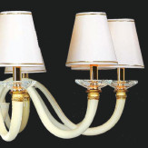 "Leanna" Murano glas Kronleuchter mit lampenschirmen - 10 flammig - weiß